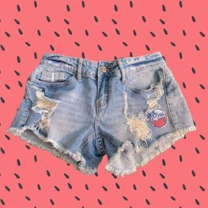 Rue 21 mid rise shortie jean shorts. Size 0